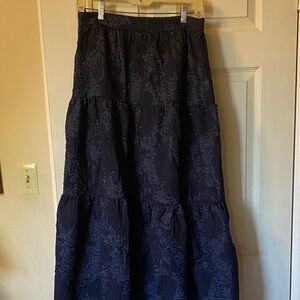 SHEIN Navy Textured Maxi Skirt